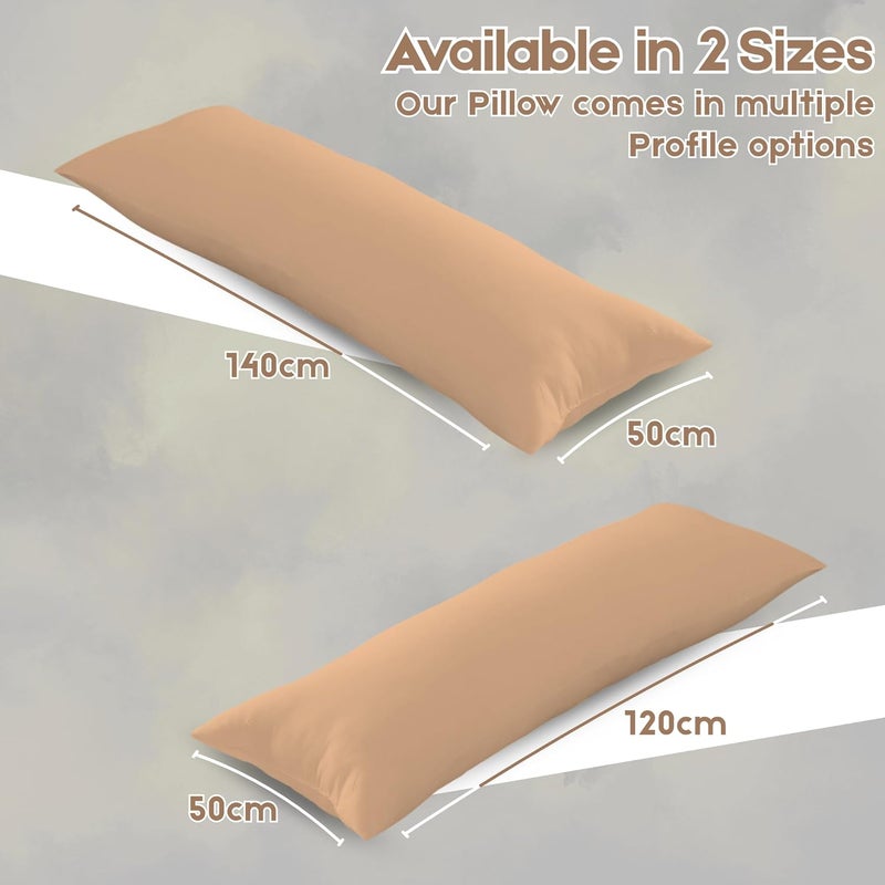 OSBED Soft & Comfy Long Body Pillow for Side Sleepers - 50 x 140cm, Beige - Image 2