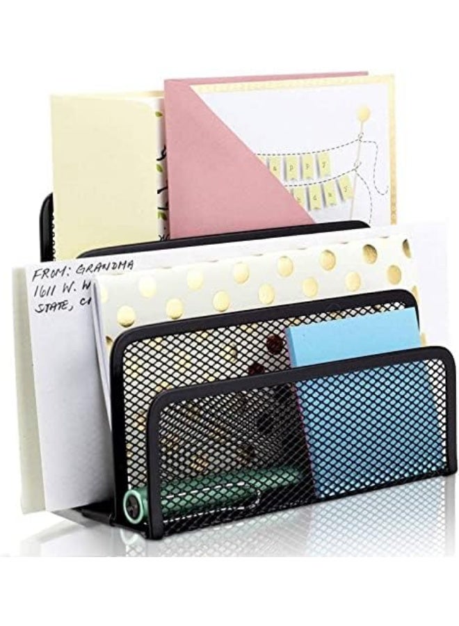 All-in-one metal desk organizer set for papers, pens, and notes - 5 pieces - Image 3