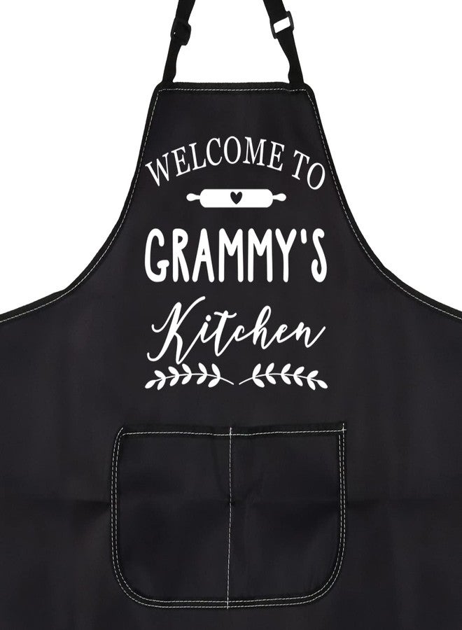 PXTIDY Welcome to Grammy’s Kitchen Grammy Grandma Gift Grandma Kitchen Apron Grammy Cooking Gifts (GRAMMY'S kitchen) - Image 2