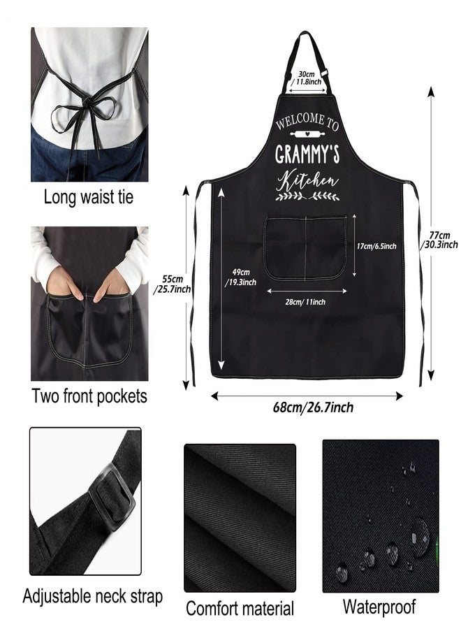 PXTIDY Welcome to Grammy’s Kitchen Grammy Grandma Gift Grandma Kitchen Apron Grammy Cooking Gifts (GRAMMY'S kitchen) - Image 4