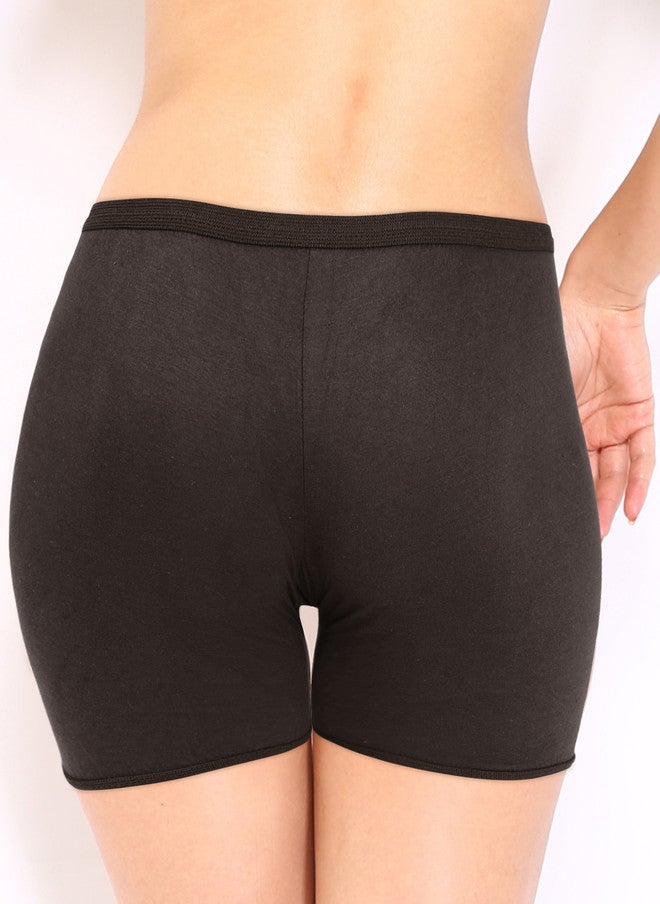 Red Rose Women's Pack of 3 Mid-Rise Boyshorts in Black, Orange, and White - Image 3