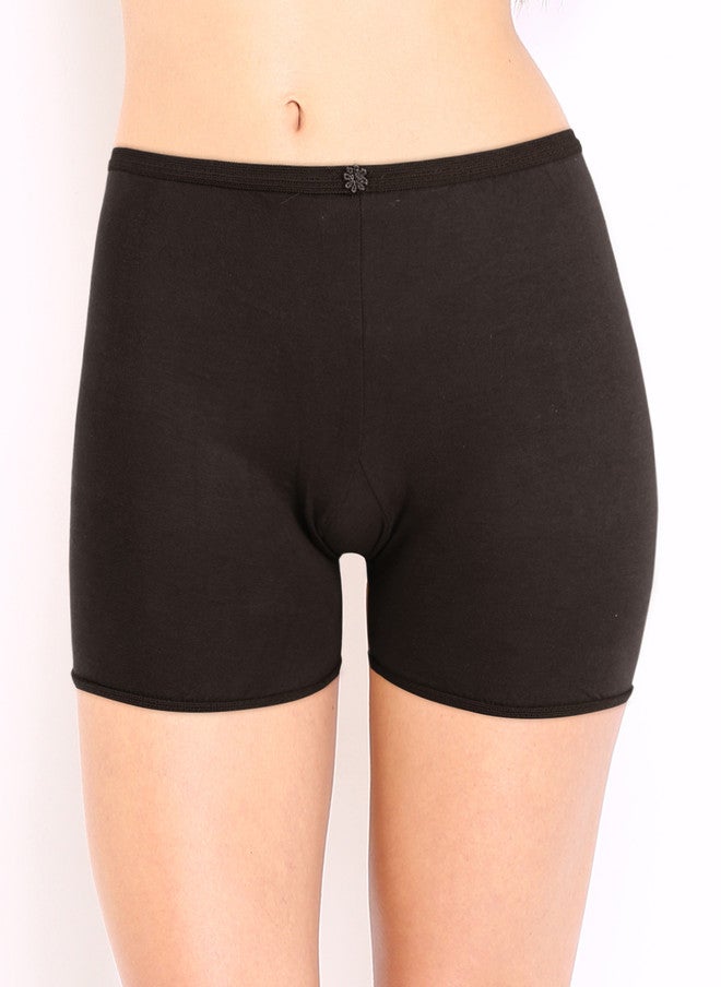 Red Rose Women's Pack of 3 Mid-Rise Boyshorts in Black, Orange, and White - Image 2