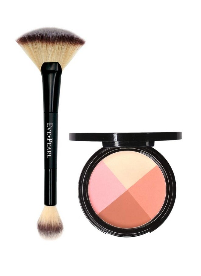 EVE PEARL Ultimate Face Compact And 204 Dual Fan Highlighter Brush Blush Highlighter Contour Eyeshadow Set Makeup Palette Light To Mediumtimeless  - Image 2