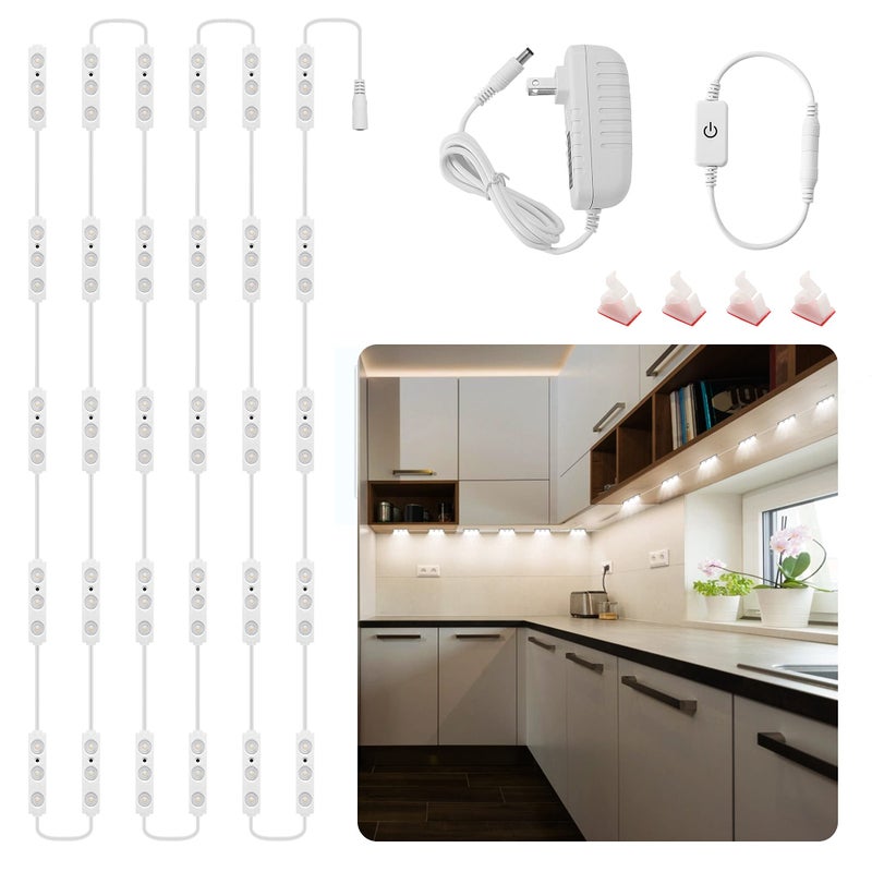 LPHUMEX Flexible Jewelry Showcase Lights Kit, 14FT Adhesive Led Light for Display Case with Power Adapter, Dimmable Bright White Under Counter Light, 90 LEDs for Kitchen Cabinets Cupboard, 1800lm, 6000K - Image 1