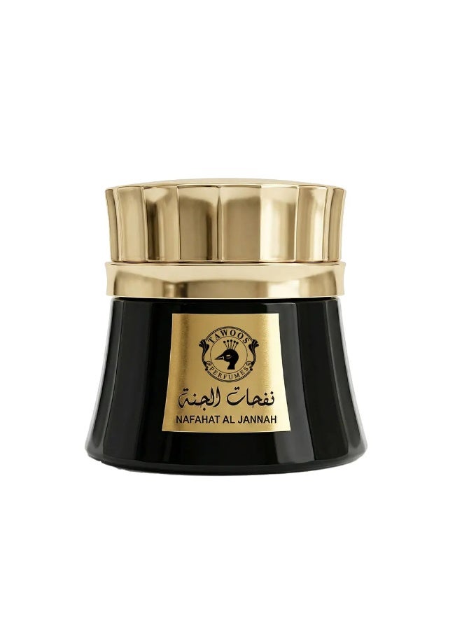 TAWOOS Nafahat Al Jannah Bakhoor 70gm | Long Lasting Arabic Incense | Oud Floral Fresh Fragrance | Home & Fabric | Premium Bukhoor