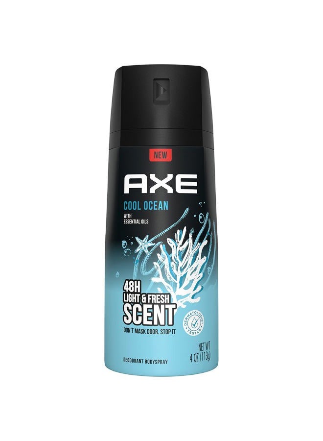 Axe بخاخ مزيل العرق لحماية طويلة الأمد من الروائح برائحة المحيط البارد طوال اليوم مزيل عرق للرجال خالي من الألمنيوم 4.0 أونصة - Image 1