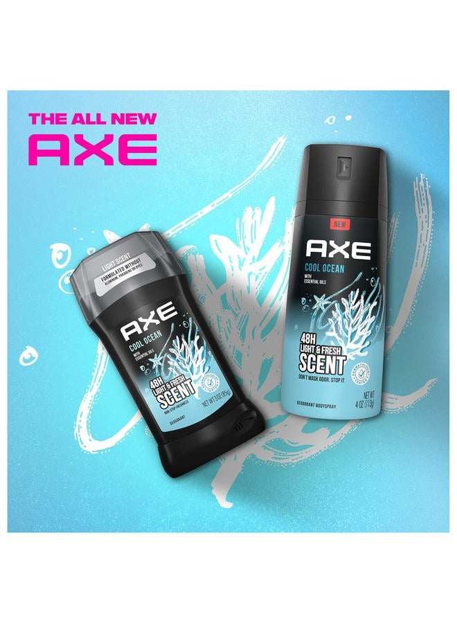 Axe بخاخ مزيل العرق لحماية طويلة الأمد من الروائح برائحة المحيط البارد طوال اليوم مزيل عرق للرجال خالي من الألمنيوم 4.0 أونصة - Image 2