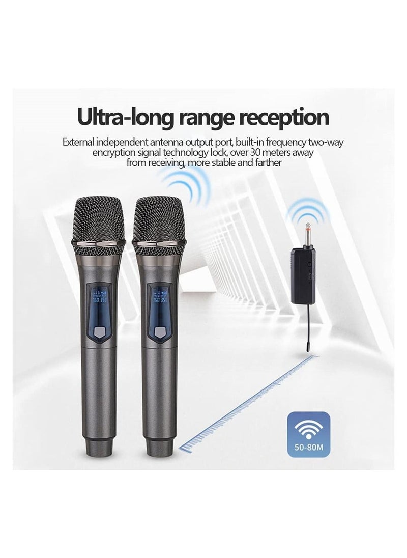 Y&D - Wireless Microphone, DMG UHF Handheld Dynamic Mic Karaoke System with Rechargeable Receiver, 164 ft Range, for Nights and House Parties, DJ, Meeting - Image 1