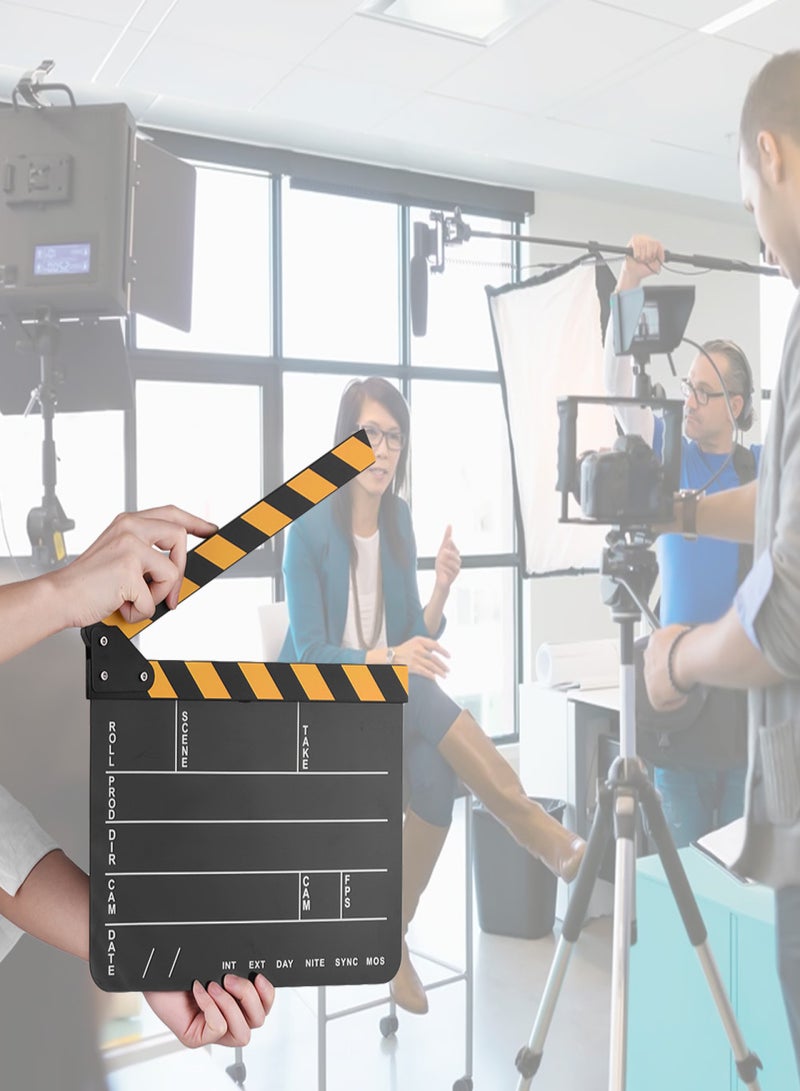 لوحة تصوير سينمائية أكريليك قابلة للمسح الجاف، مناسبة للمخرجين، مع عصا صفراء/سوداء، لون أسود. - Image 3