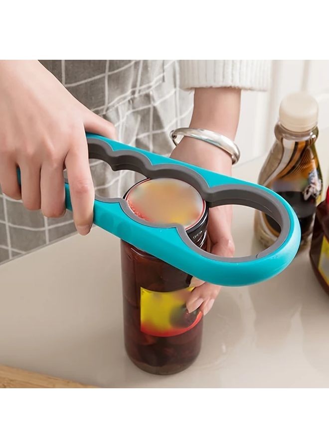 أخضر 4 في 1 متعدد الوظائف غير قابل للانزلاق فاتح الزجاجات وعلب الصفيح محمول لمطبخ البار هديمة حفلات - Image 2