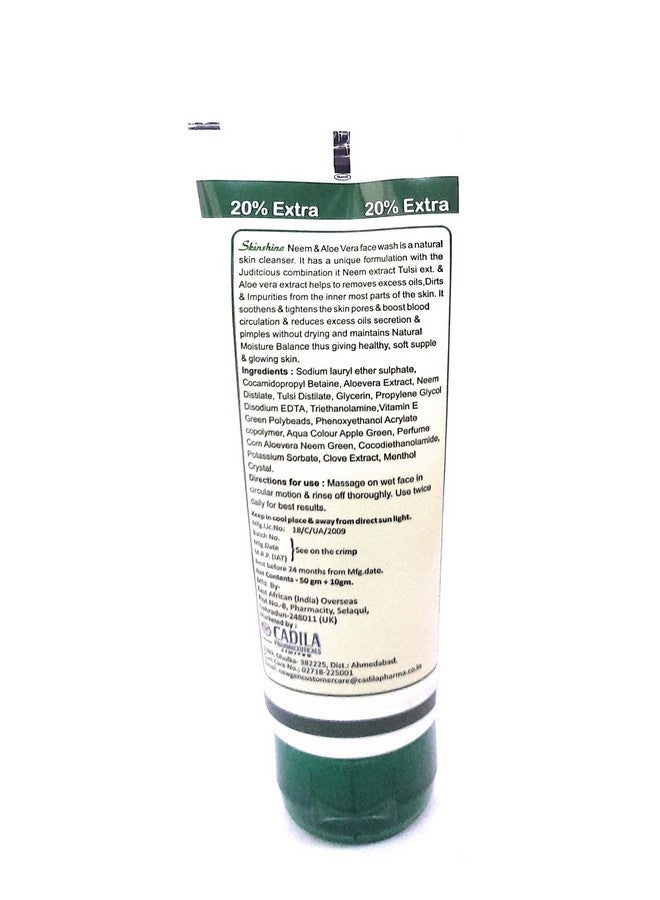 CADILA Skinshine (Neem and Aloe vera) Face wash 60 ml |Pack of 3 - Image 2