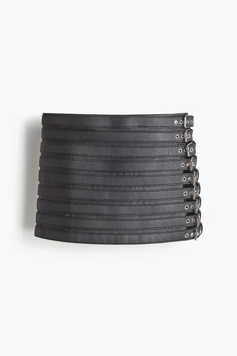 H&M Belt-detailed mini skirt