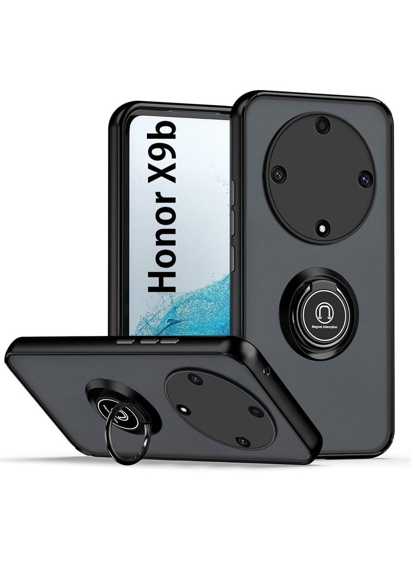 Case For Honor X9b 5G Rotational Metal Ring Grip Kickstand Cover Magnetic Car Mount Holder Case Shockproof Anti Fingerprint Case for Honor X9b 5G  - Image 1