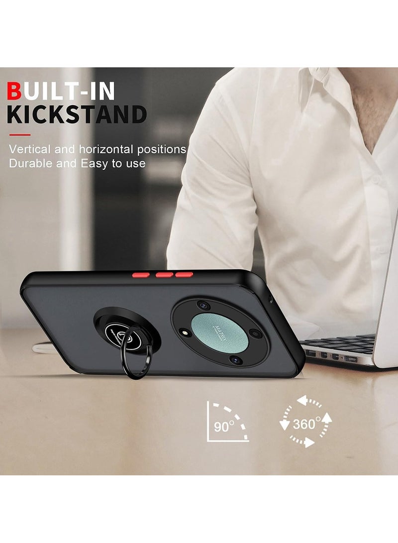 Case For Honor X9b 5G Rotational Metal Ring Grip Kickstand Cover Magnetic Car Mount Holder Case Shockproof Anti Fingerprint Case for Honor X9b 5G  - Image 4