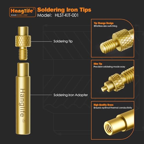 Hanglife Heat-Set Insert Tips for Threaded Inserts M2 M2.5 M3 M4 M5 M6 M8, Soldering Iron Tips Compatible with Weller SP40NUS/Hakko FX-888D/900M/T18 Irons- Press Tool for Plastic 3D Printer Components - Image 5
