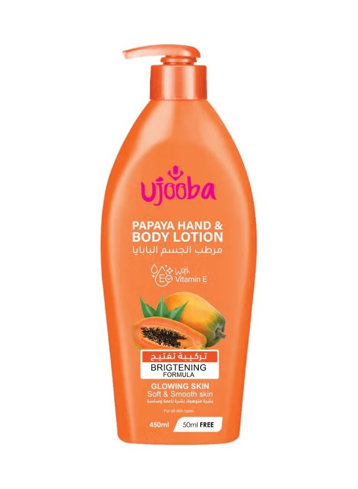 Brightening Formula Papaya Hand & Body Lotion (450mL + 50mL Free)
