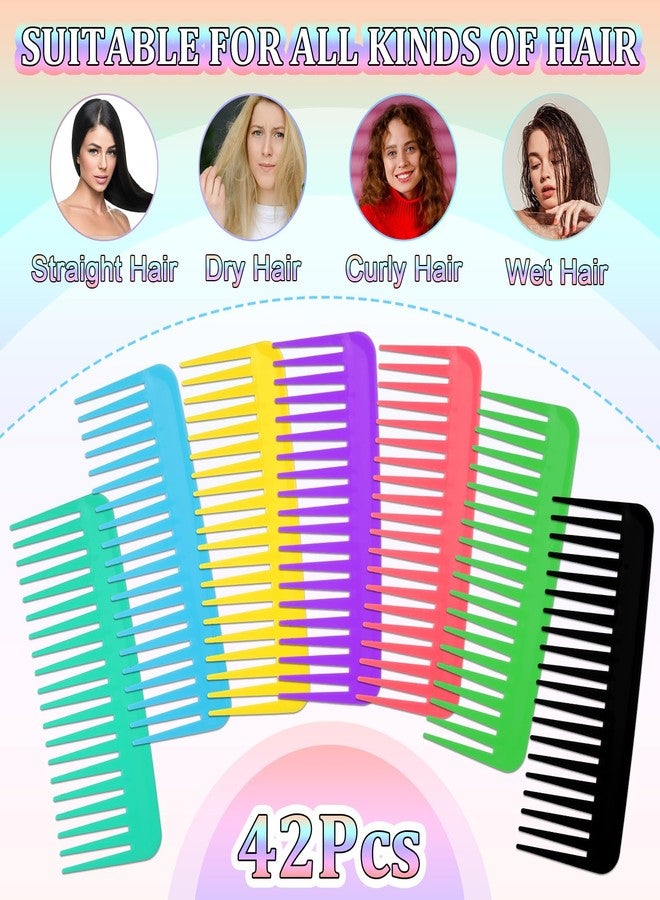 Tobeelec 42 Pcs Wide Tooth Comb, Large Hair Detangling Comb, Wide Tooth Comb for Curly, Wet Dry Hair, No Handle Large Detangler Comb Styling Shampoo Comb, 7 Colors - Image 3