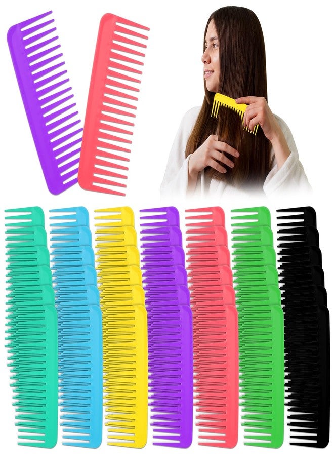 Tobeelec 42 Pcs Wide Tooth Comb, Large Hair Detangling Comb, Wide Tooth Comb for Curly, Wet Dry Hair, No Handle Large Detangler Comb Styling Shampoo Comb, 7 Colors - Image 1