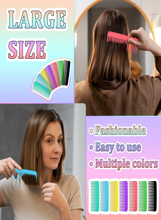 Tobeelec 42 Pcs Wide Tooth Comb, Large Hair Detangling Comb, Wide Tooth Comb for Curly, Wet Dry Hair, No Handle Large Detangler Comb Styling Shampoo Comb, 7 Colors - Image 5