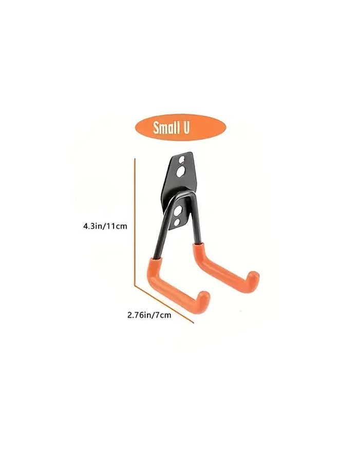 Heavy Duty Metal Wall Mounted Garage Organizer With Straight Hook 01 Black Orange - Image 1