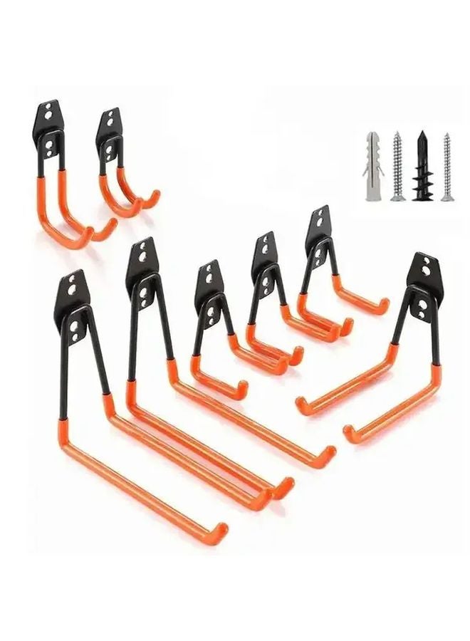 Heavy Duty Metal Wall Mounted Garage Organizer With Straight Hook 01 Black Orange - Image 3