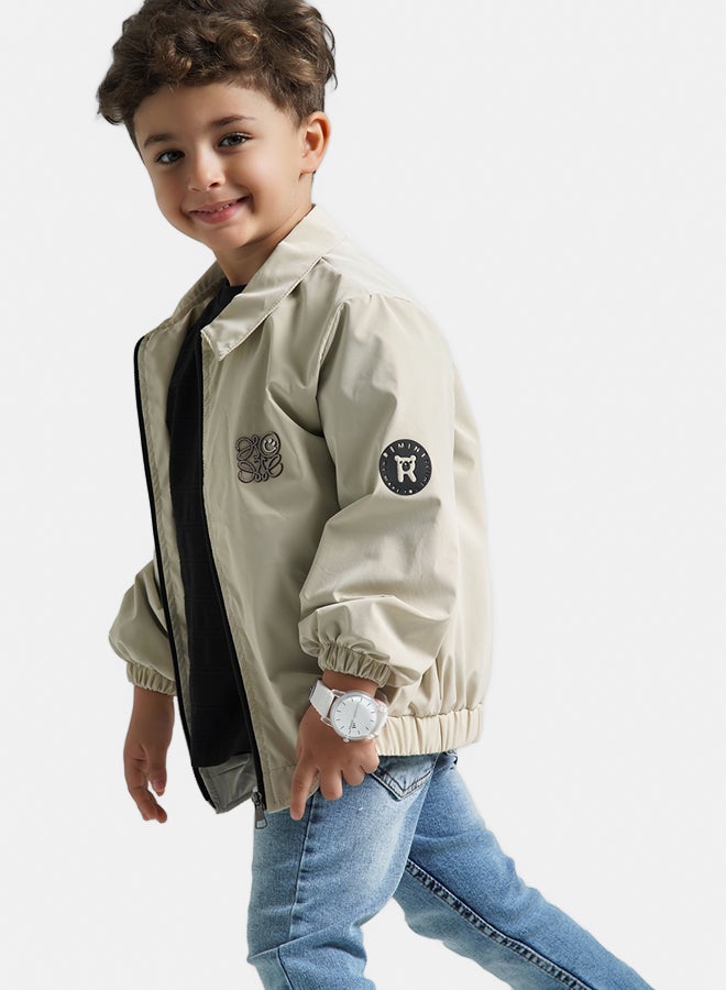ريمينت جاكيت للاولاد خفيف للربيع بيج - Image 2