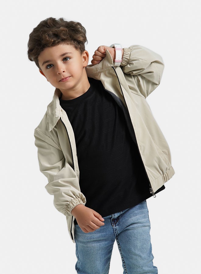 ريمينت جاكيت للاولاد خفيف للربيع بيج - Image 1