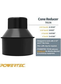 POWERTEC 70136 4 Inch Hose To 2 1 2 Inch Hose Cone Reducer  - Image 4