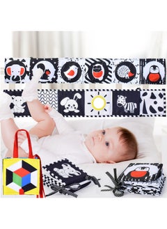Generic Black And White Double-sided Harem Baby Bed Circumference Cloth Book Baby Three-dimensional Cloth Book Tear-proof Early Education Toys-Color:Black And White Box Pendant (bag)  - Image 2