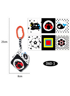 Generic Black And White Double-sided Harem Baby Bed Circumference Cloth Book Baby Three-dimensional Cloth Book Tear-proof Early Education Toys-Color:Black And White Box Pendant (bag)  - Image 1