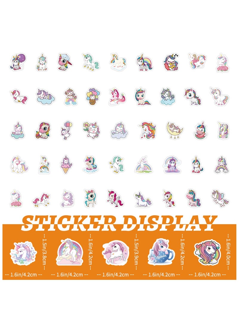 Unicorns Stickers 100 Pcs Waterproof Vinyl Stickers for Water Bottles Stickers Pack for Kids Cute Stickers for School Students Laptop - Image 2