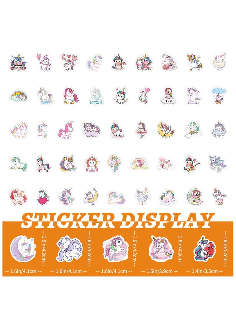 Unicorns Stickers 100 Pcs Waterproof Vinyl Stickers for Water Bottles Stickers Pack for Kids Cute Stickers for School Students Laptop - Image 3