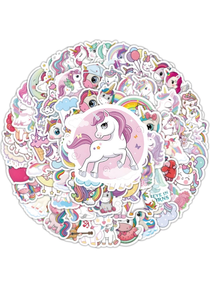 Unicorns Stickers 100 Pcs Waterproof Vinyl Stickers for Water Bottles Stickers Pack for Kids Cute Stickers for School Students Laptop - Image 4