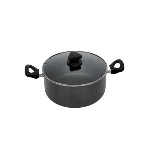 Imusa Nonstick Stock Pot with Glass Lid 48Quart Cookware Black