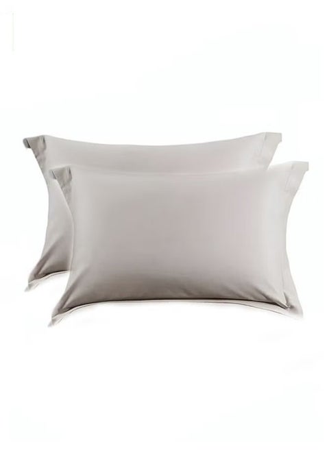 2PCS Cotton Pillowcase Skin-friendly Soft Breathable Moisture-absorbent Solid Color Envelope Pillowcase 48*74CM