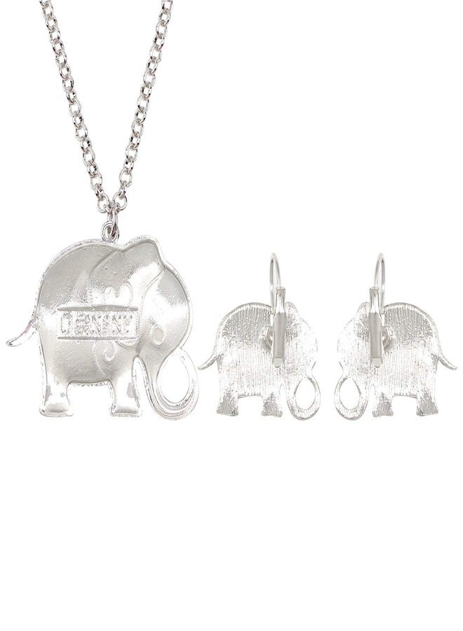 DUOWEI Enamel Alloy Cartoon Elephant Jewelry Sets Earrings French Clip Necklace Sweet Pendants For Women Gift (Purple) - Image 5