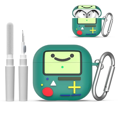 BIQIRE Cute Cover for AirPods 4 Case (2024), Cartoon Cute AirPods 4 Case Game Console Design Silicone Shock-Proof Protection Cool Case for AirPods 4th Generation Case Funny with Keychain/Cleaner Kit (Green) - Image 1