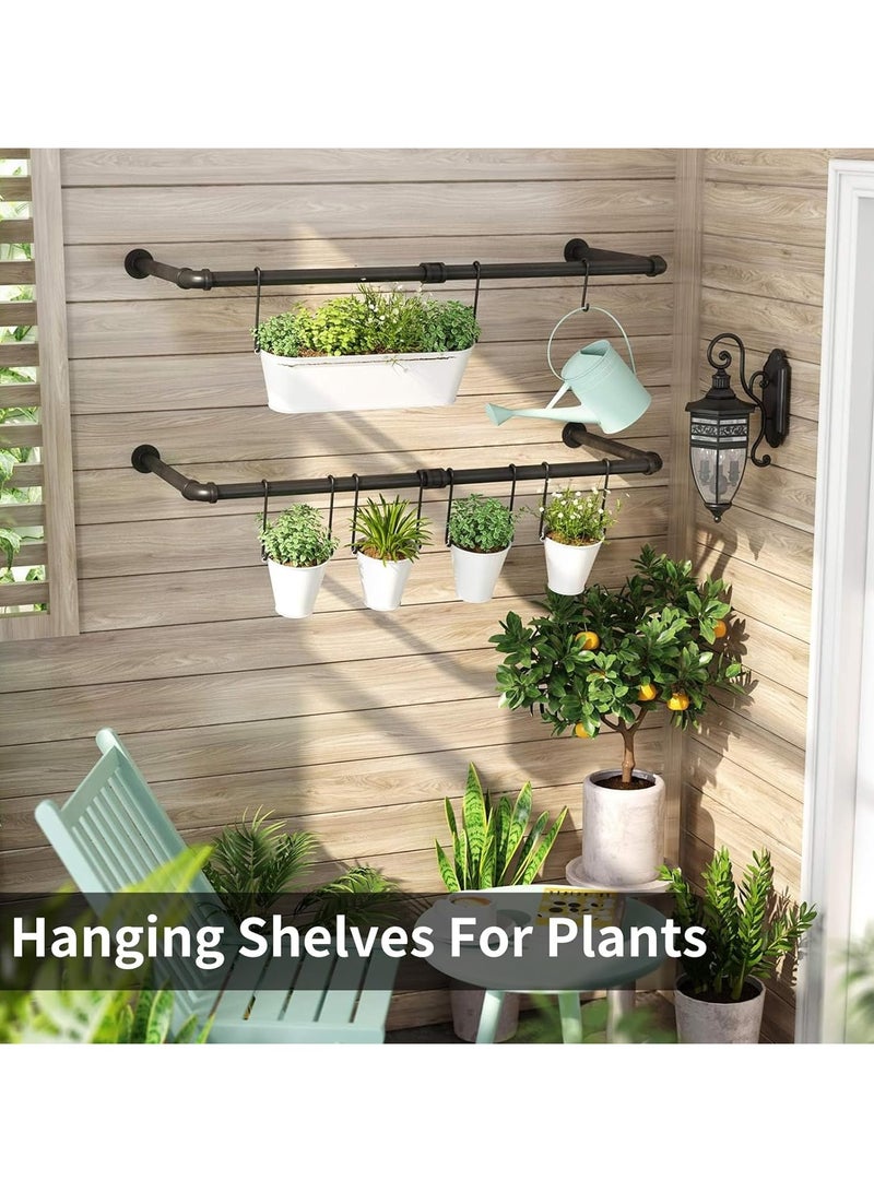 Beauenty Clothes Rack Wall Mounted, 2 Pack Heavy Duty Iron Garment Bar, Industrial Pipe Garment Rack Detachable Adjustable 92 CM Long - Image 4