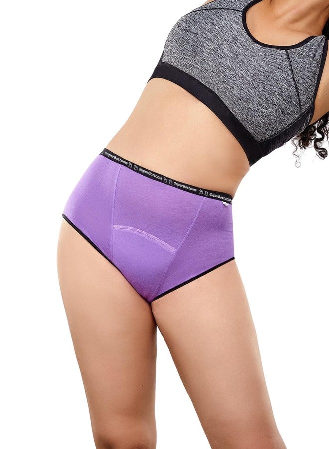 superbottoms MaxAbsorb® Period Underwear | Period Panty for Women | 8Hr Absorption | No Leaks, No Stains | High Waist, Full Coverage | Bamboo Fabric + Cotton(Lilac,Size:M) - Image 1