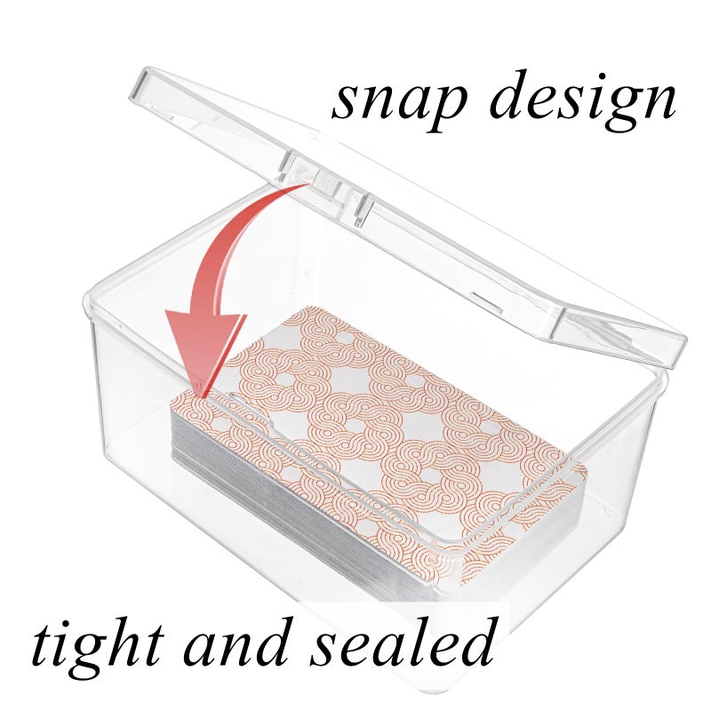 Tebery 20 Pcs Plastic Playing Card Cases Clear, Waterproof Card Deck Box for Game, Sturdy Trading Card Holder, Portable Card Game Storage Container for Party, Travel, Outdoors, Snap Closed - Image 4