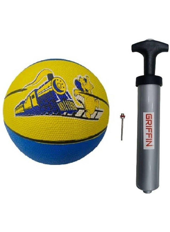 Griffin GRIFFIN Rubber Basketball Ball Indoor/Outdoor Kids Basketball Size 3 With Air Pump Basketball - Size: 3  (Kids, Pack of 1, Multicolor) - Image 1