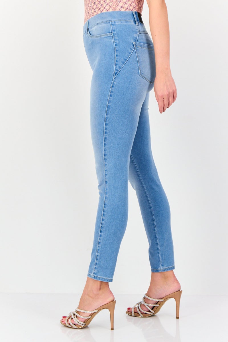 ONLY Jdy By Only Women Skinny Fit Solid Stretchable Jeans, Light Blue  - Image 3