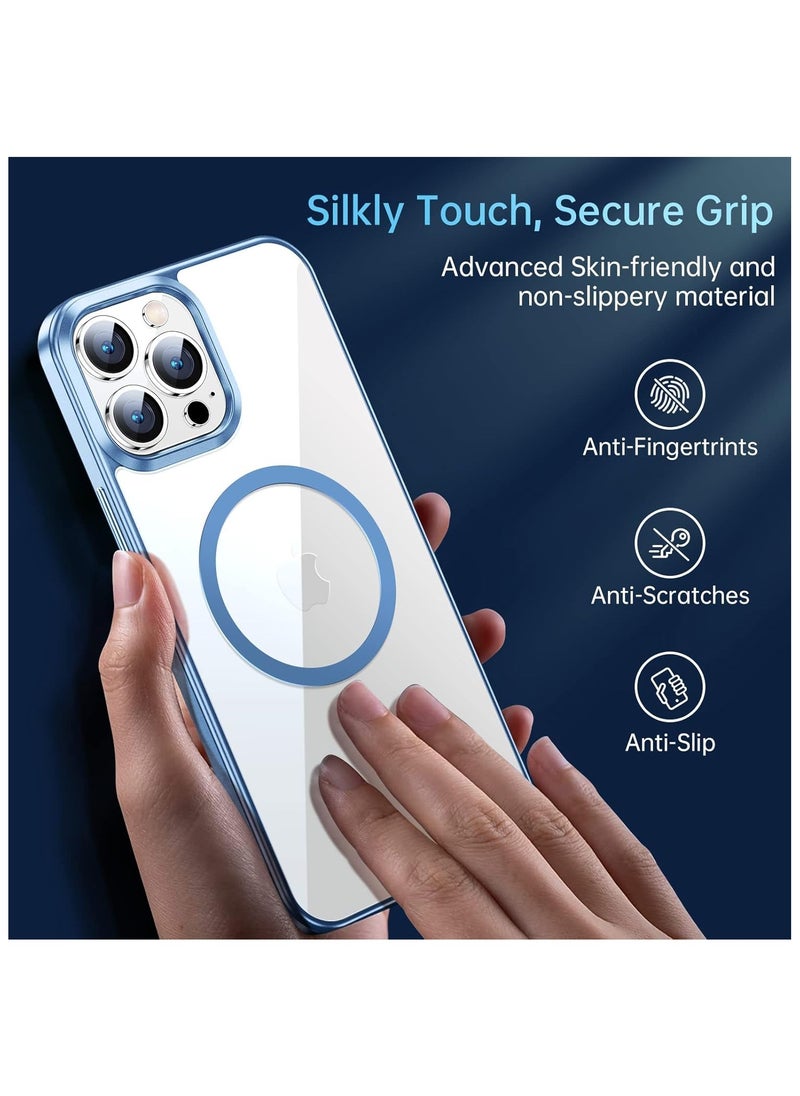 Denx Magnetic Case for iPhone 15 Case, Compatible with MagSafe, Plating Luxury Cover, Clear Soft TPU Shockproof Protective Phone Case, (Sky Blue)  - Image 5