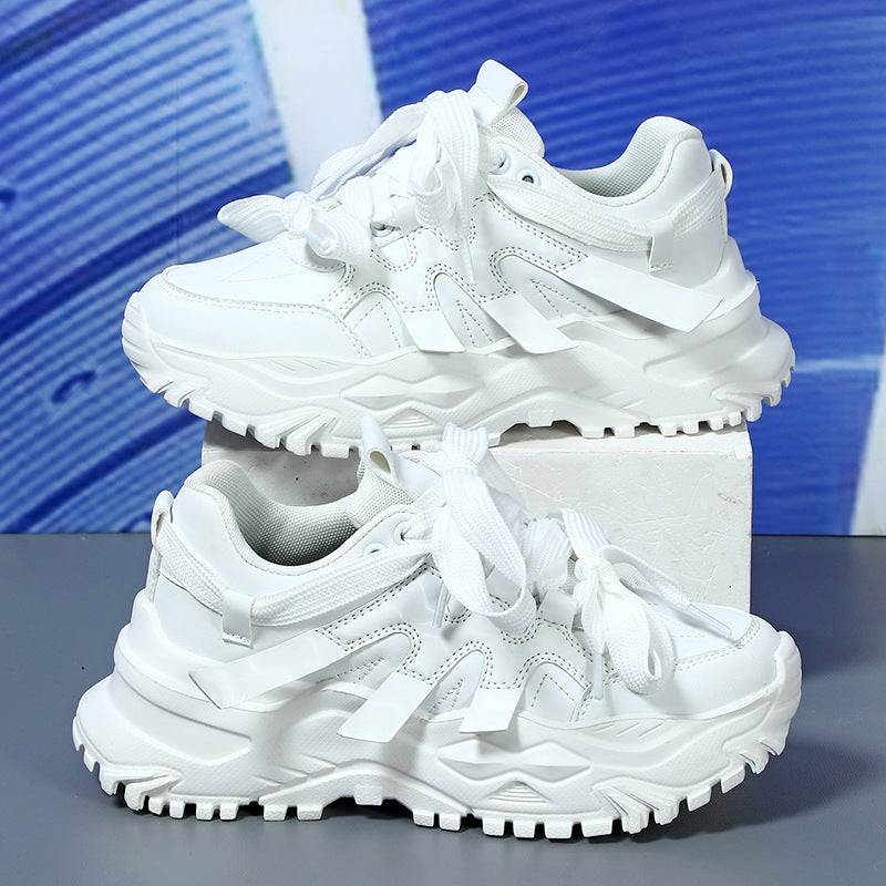 Trendy Thick Sole Increased Torre Shoes Mesh Surface Breathable Comfortable Casual sneaker Fashion All-match Outdoor Couple Trendy Shoes Black - Image 3