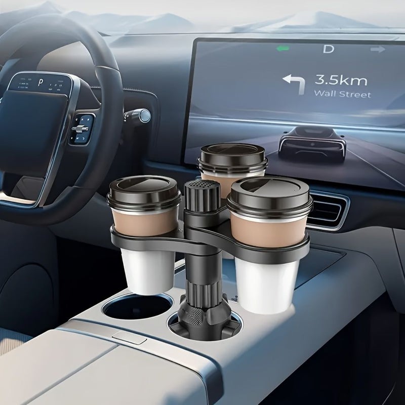 Black 3 In 1 Adjustable Car Cup Holder Expandable Base Fits Most Cars Stable - Image 1
