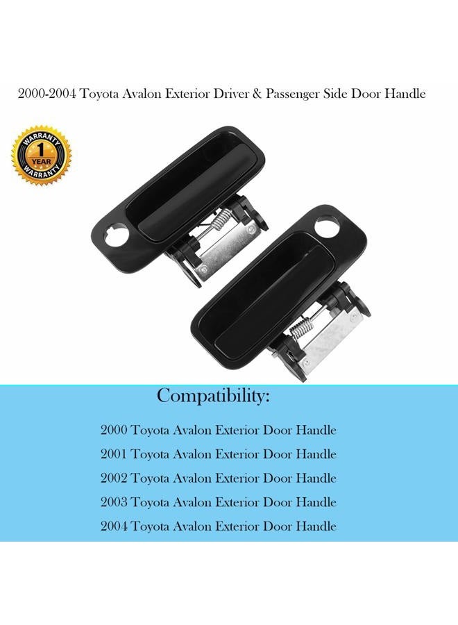 HHCSOP Exterior Outside Door Handles Front Driver Passenger Side for Avalon 2000 2001 2002 2003 2004 Replace OE# 80339 80846 69210AC030C0 69220AC030C0 Black w/Keyhole - Image 2