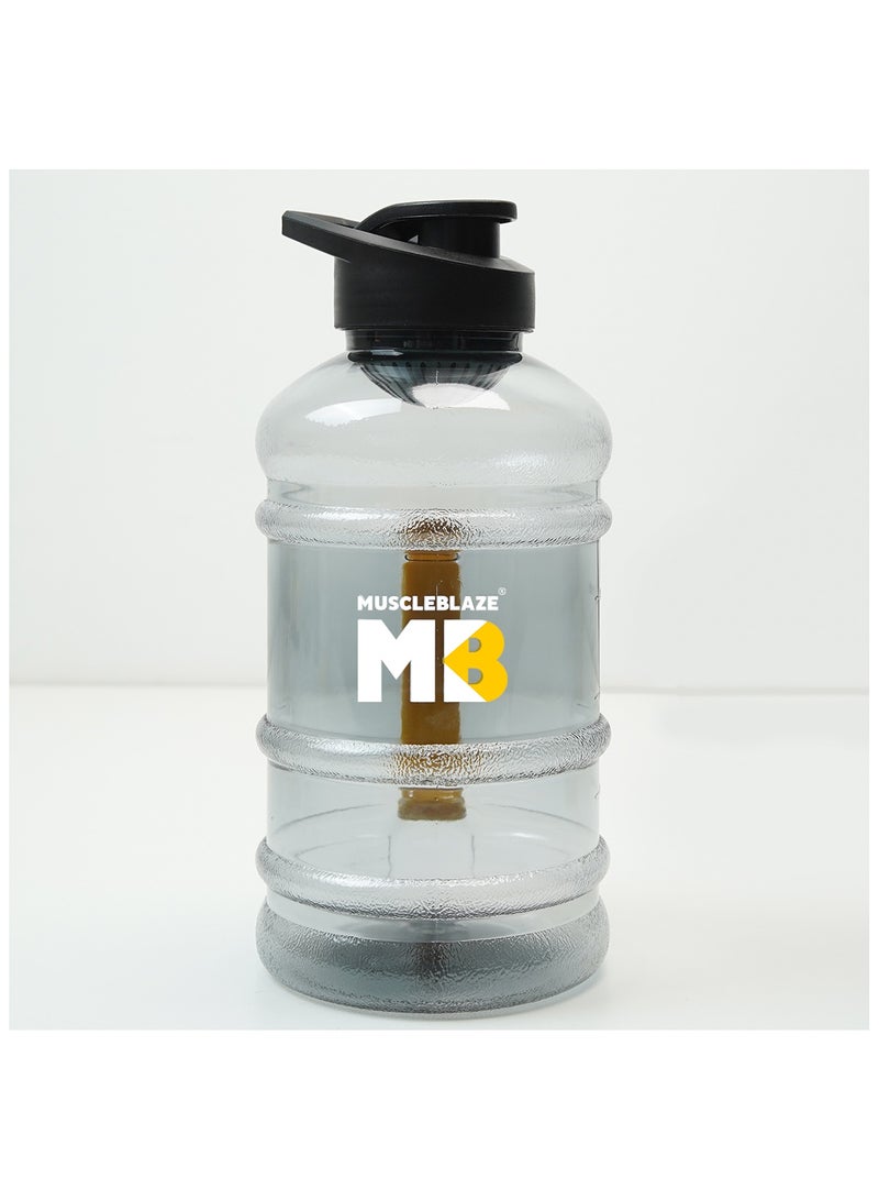 MUSCLEBLAZE Gallon Bottle with Blender Ball (Black Transparent, 1.5 L) Leakproof, BPA-Free Plastic  - Image 2