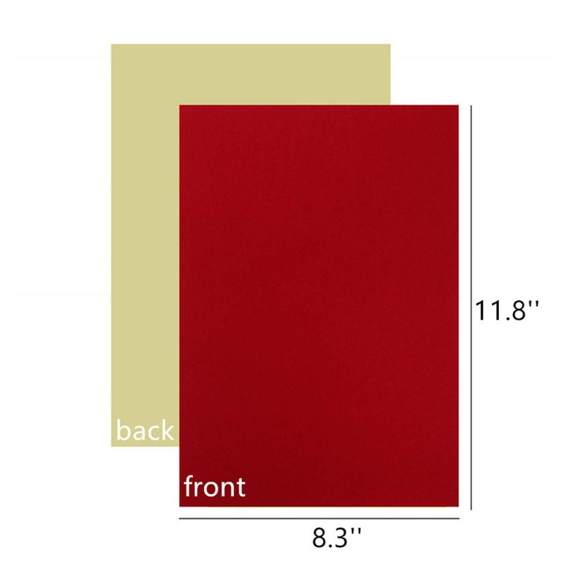 YaoHui 3PCS Self Adhesive Felt Sheet, Felt Sheets with Adhesive Backing, Peel and Stick Felt Sheets Adhesive Backed, A4 Size Felt Adhesive Sheet (8.3" x 11.8", Red) - Image 2