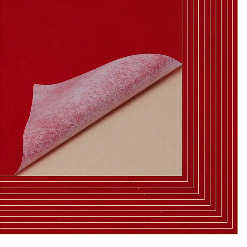 YaoHui 3PCS Self Adhesive Felt Sheet, Felt Sheets with Adhesive Backing, Peel and Stick Felt Sheets Adhesive Backed, A4 Size Felt Adhesive Sheet (8.3" x 11.8", Red) - Image 4