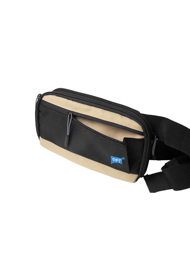 دي بي تي شنطة أغراض شخصية للسفر، حقيبة سفر شخصية مقاومة للماء، اسود*بيج، مقاس 12*21*3 سم - Image 4